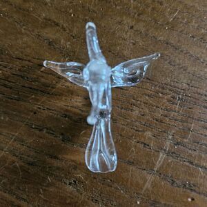 Vintage Crystal Hummingbird Pendant or Ornament | Glass Bird Jewelry